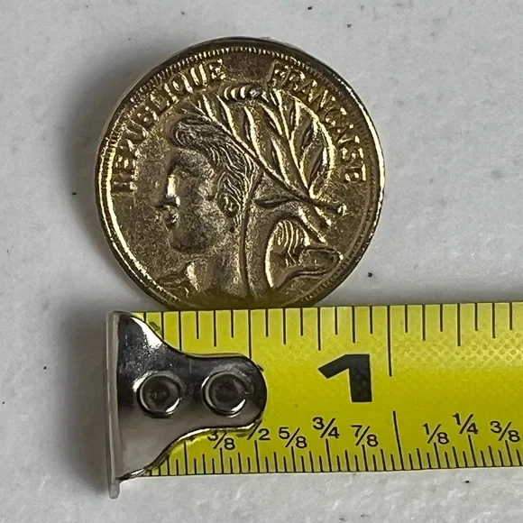 Vintage Lady France Francaise Republique Coin Earrings Pierced - Picture 8 of 8